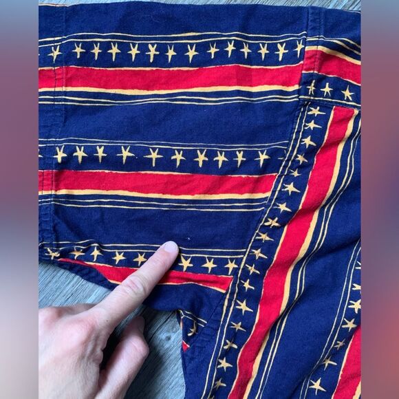 VTG Retro Duck Head Stars Stripes USA Western Funky Button Down Shirt Size XL - Picture 9 of 10